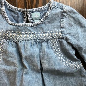Baby Gap Denim Dress with White Embroidery